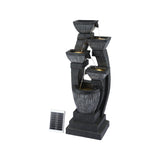 Darrahopens Home & Garden > Fountains > Fountains & Ponds Gardeon Solar Fountain Water Feature Outdoor Fountain Indoor 5-Tier Bowl Cascading Grey