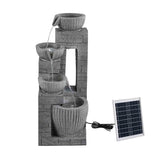 Darrahopens Home & Garden > Fountains > Fountains & Ponds Gardeon Solar Fountains Water Features Cascading Design Polyresin 80cm Grey In Australia - Darrahopens