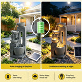 Darrahopens Home & Garden > Fountains > Fountains & Ponds Gardeon Solar Fountains Water Features Cascading Design Polyresin 80cm Grey In Australia - Darrahopens