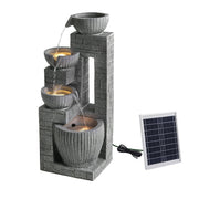 Darrahopens Home & Garden > Fountains > Fountains & Ponds Gardeon Solar Fountains Water Features Cascading Design Polyresin 80cm Grey In Australia - Darrahopens