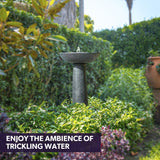 Darrahopens Home & Garden > Fountains > Fountains & Ponds Protege Bird Bath Solar Water Feature Fountain, Contemporary Birdbath Design, with Panel Kit, LED Lights, Dark Grey