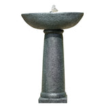 Darrahopens Home & Garden > Fountains > Fountains & Ponds Protege Bird Bath Solar Water Feature Fountain, Contemporary Birdbath Design, with Panel Kit, LED Lights, Dark Grey