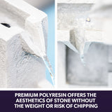 Darrahopens Home & Garden > Fountains > Fountains & Ponds Protege Contemporary Solar Water Fountain Outdoor Garden Feature, Cascading Design, with Panel Kit, LED Lights, Light Grey