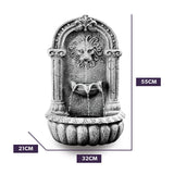 Darrahopens Home & Garden > Fountains > Fountains & Ponds PROTEGE Lion Head Solar Powered Water Feature Fountain, Traditional Design, with Panel Kit, LED Lights