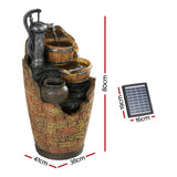 Darrahopens Home & Garden > Fountains Gardeon Solar Fountain Water Feature Outdoor Cascading Hand Pump Design 80CM