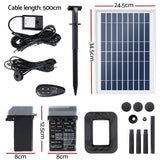 Darrahopens Home & Garden > Fountains Gardeon Solar Pond Pump with Battery Kit LED Lights 5.2FT