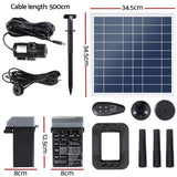 Darrahopens Home & Garden > Fountains Gardeon Solar Pond Pump with Battery Kit LED Lights 9.8FT