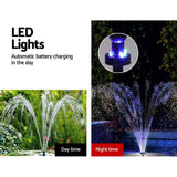 Darrahopens Home & Garden > Fountains Gardeon Solar Pond Pump with Battery Kit LED Lights 9.8FT