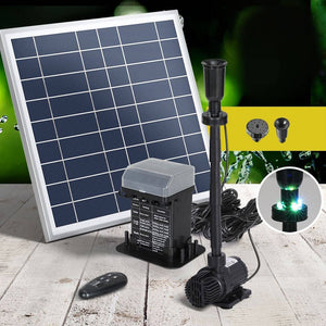 Darrahopens Home & Garden > Fountains Gardeon Solar Pond Pump with Battery Kit LED Lights 9.8FT