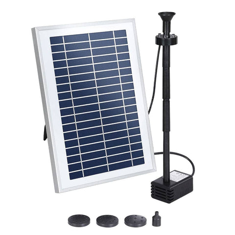 Darrahopens Home & Garden > Fountains Gardeon Solar Pond Pump with Battery LED Lights 4.4FT