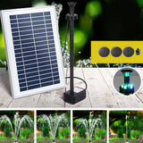 Darrahopens Home & Garden > Fountains Gardeon Solar Pond Pump with Battery LED Lights 4.4FT