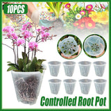 Darrahopens Home & Garden > Garden Beds > Garden Beds & Planters 10xClear Plastic Orchid Pots with Holes for Phalaenopsis Root Aeration