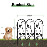Darrahopens Home & Garden > Garden Beds > Garden Beds & Planters 5-Piece Decorative Garden Fence Black Metal Wire Patio