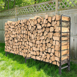 Darrahopens Home & Garden > Garden Beds > Garden Beds & Planters FIN 233cm Extra Long Heavy Duty Firewood Log Rack Metal Storage Holder Garden Indoor