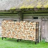 Darrahopens Home & Garden > Garden Beds > Garden Beds & Planters FIN 233cm Extra Long Heavy Duty Firewood Log Rack Metal Storage Holder Garden Indoor