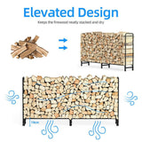 Darrahopens Home & Garden > Garden Beds > Garden Beds & Planters FIN 233cm Extra Long Heavy Duty Firewood Log Rack Metal Storage Holder Garden Indoor