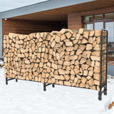 Darrahopens Home & Garden > Garden Beds > Garden Beds & Planters FIN 233cm Extra Long Heavy Duty Firewood Log Rack Metal Storage Holder Garden Indoor