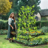 Darrahopens Home & Garden > Garden Beds > Garden Beds & Planters FIN Metal Garden Trellis Arch Climbing Plants Grow Support Frame with Ground Spikes