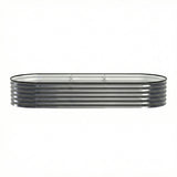Darrahopens Home & Garden > Garden Beds > Garden Beds & Planters Green Fingers 3 Pcs Raised Garden Bed Kit Oval Galvanized Steel Planter Boxes 240x80x42cm, Heavy Duty Metal Elevated Garden Bed for Vegetables Flowers Herbs, with Safety Edging, Gloves & Pegs Included