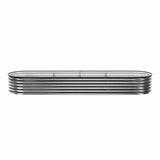 Darrahopens Home & Garden > Garden Beds > Garden Beds & Planters Green Fingers 3 Pcs Raised Garden Bed Kit Oval Galvanized Steel Planter Boxes 320x80x42cm, Heavy Duty Metal Elevated Garden Bed for Vegetables Flowers Herbs, with Safety Edging, Gloves & Pegs Included