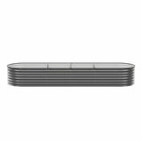 Darrahopens Home & Garden > Garden Beds > Garden Beds & Planters Green Fingers 3 Pcs Raised Garden Bed Kit Oval Galvanized Steel Planter Boxes 320x80x56cm, Heavy Duty Metal Elevated Garden Bed for Vegetables Flowers Herbs, with Safety Edging, Gloves & Pegs Included