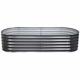 Darrahopens Home & Garden > Garden Beds > Garden Beds & Planters Green Fingers 4 Pcs Raised Garden Bed Kit Oval Galvanized Steel Planter Boxes 160x80x42cm, Heavy Duty Metal Elevated Garden Bed for Vegetables Flowers Herbs, with Safety Edging, Gloves & Pegs Included