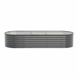 Darrahopens Home & Garden > Garden Beds > Garden Beds & Planters Green Fingers 4 Pcs Raised Garden Bed Kit Oval Galvanized Steel Planter Boxes 240x80x56cm, Heavy Duty Metal Elevated Garden Bed for Vegetables Flowers Herbs, with Safety Edging, Gloves & Pegs Included