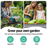 Darrahopens Home & Garden > Garden Beds > Garden Beds & Planters Green Fingers 4 Pcs Raised Garden Bed Kit Oval Galvanized Steel Planter Boxes 240x80x56cm, Heavy Duty Metal Elevated Garden Bed for Vegetables Flowers Herbs, with Safety Edging, Gloves & Pegs Included