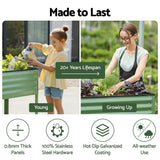 Darrahopens Home & Garden > Garden Beds > Garden Beds & Planters Green Fingers Elevated Raised Garden Bed Kit Mobile w/ Locking Wheels & Storage Shelf 100KG Max Load 115x60x81cm | Galvanized Steel, Portable Green Organizer for Seniors, Patio, Balcony, Vegetables