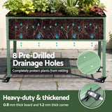 Darrahopens Home & Garden > Garden Beds > Garden Beds & Planters Green Fingers Elevated Raised Garden Bed Kit Mobile w/ Locking Wheels & Storage Shelf 100KG Max Load 115x60x81cm | Galvanized Steel, Portable Green Organizer for Seniors, Patio, Balcony, Vegetables
