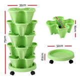Darrahopens Home & Garden > Garden Beds > Garden Beds & Planters Green Fingers Garden Bed 5 Tier Vertical Garden Grey Strawberry Stackable Planters Herbs Light Green