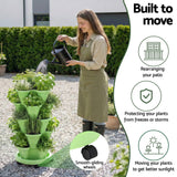 Darrahopens Home & Garden > Garden Beds > Garden Beds & Planters Green Fingers Garden Bed 5 Tier Vertical Garden Grey Strawberry Stackable Planters Herbs Light Green