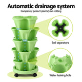 Darrahopens Home & Garden > Garden Beds > Garden Beds & Planters Green Fingers Garden Bed 5 Tier Vertical Garden Grey Strawberry Stackable Planters Herbs Light Green