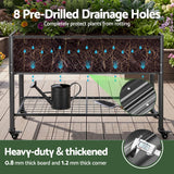 Darrahopens Home & Garden > Garden Beds > Garden Beds & Planters Green Fingers Mobile Raised Garden Bed With Wheels Storage Shelf 81cm Height for Vegetables Herb Charcoal