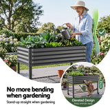 Darrahopens Home & Garden > Garden Beds > Garden Beds & Planters Green Fingers Mobile Raised Garden Bed With Wheels Storage Shelf 81cm Height for Vegetables Herb Charcoal