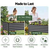 Darrahopens Home & Garden > Garden Beds > Garden Beds & Planters Green Fingers Mobile Raised Garden Bed With Wheels Storage Shelf 81cm Height for Vegetables Herb Charcoal