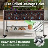 Darrahopens Home & Garden > Garden Beds > Garden Beds & Planters Green Fingers Mobile Raised Garden Bed with Wheels Storage Shelf 81cm Height for Vegetables Herb Silver