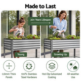 Darrahopens Home & Garden > Garden Beds > Garden Beds & Planters Green Fingers Mobile Raised Garden Bed with Wheels Storage Shelf 81cm Height for Vegetables Herb Silver