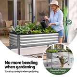 Darrahopens Home & Garden > Garden Beds > Garden Beds & Planters Green Fingers Mobile Raised Garden Bed with Wheels Storage Shelf 81cm Height for Vegetables Herb Silver