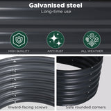 Darrahopens Home & Garden > Garden Beds > Garden Beds & Planters Oval Raised Garden Bed 160x80x42cm Galvanised Steel Planter