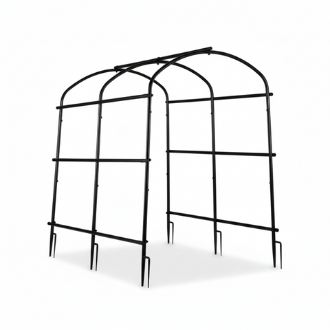 Darrahopens Home & Garden > Garden Beds > Garden Beds & Planters P&P Black & Green U-Frame Metal Garden Trellis with Nylon Netting Heavy Duty Plant Support