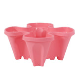 Darrahopens Home & Garden > Garden Beds > Garden Beds & Planters Pink 3-Tier Stackable Strawberry & Vegetable Planter with Mobile Wheel Tray - Space-Saving Vertical Gardening System