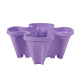 Darrahopens Home & Garden > Garden Beds > Garden Beds & Planters Purple 3-Tier Stackable Strawberry & Vegetable Planter with Mobile Wheel Tray - Space-Saving Vertical Gardening System