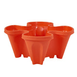 Darrahopens Home & Garden > Garden Beds > Garden Beds & Planters Red 3-Tier Stackable Strawberry & Vegetable Planter with Mobile Wheel Tray - Space-Saving Vertical Gardening System