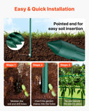 Darrahopens Home & Garden > Garden Beds > Garden Beds & Planters VEVOR Garden Stakes, 50 Pack, 1170 mm, Plastic Coated Metal Tomato Stakes, Garden Sticks for Plants Support, with Pointed End and Non-Slip Bumps for Growing Climbing Plants, Outdoor Vegetables