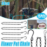 Darrahopens Home & Garden > Garden Beds > Grow Bags 15PCS Metal Hanging Chains for Plants Flower Pot Basket Garden Bird Feeder