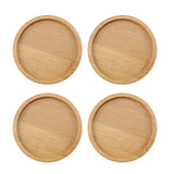 Darrahopens Home & Garden > Garden Beds > Grow Bags 4x Round Bamboo Wooden Coaster Tea Coffee Drink Holders Pallet Beverage Mat Pad