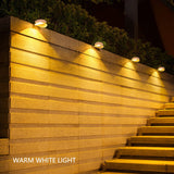 Darrahopens Home & Garden > Garden Lights 2PCS Monocrystalline solar panel LED Wall Lights for Fence Garden(White)