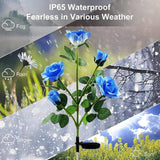 Darrahopens Home & Garden > Garden Lights Blue Bulk Solar Garden Lights 75cm Long Rose Flowers Yard Lamp Xmas Halloween Deco AU