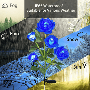 Darrahopens Home & Garden > Garden Lights Blue Bulk Solar Garden Lights 75cm Long Rose Flowers Yard Lamp Xmas Halloween Deco AU